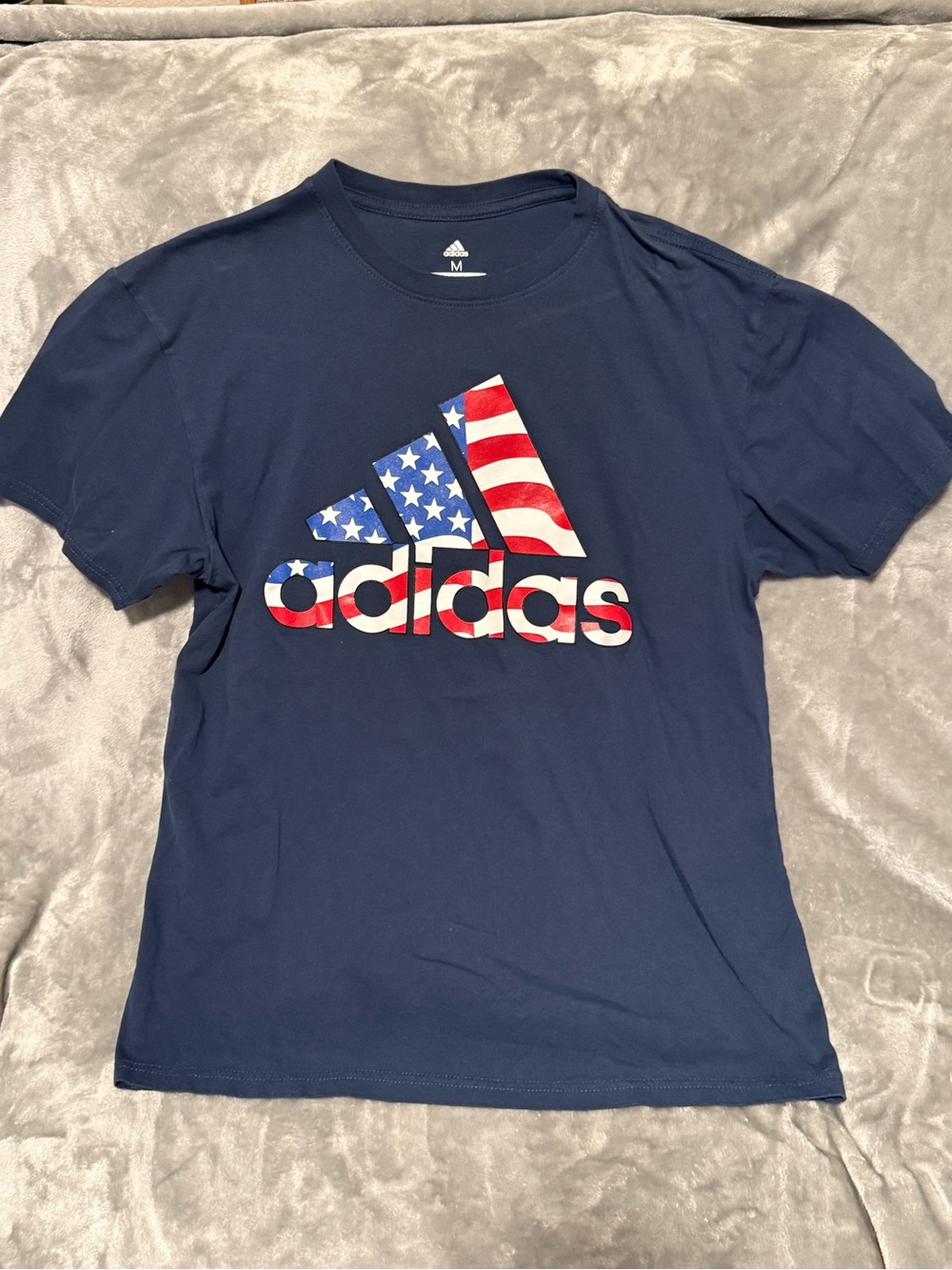 Adidas Golf Men’s Medium Navy American Flag Logo T-Shirt